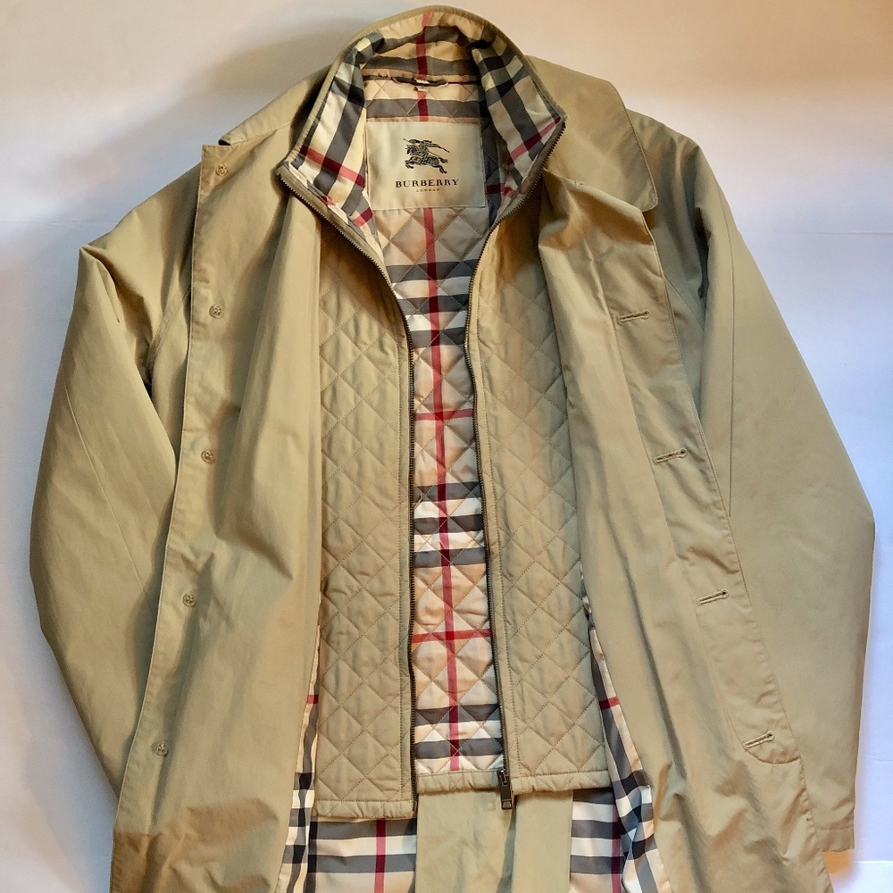 Men's Burberry Car Coat/Trench w/ Quilted Lining